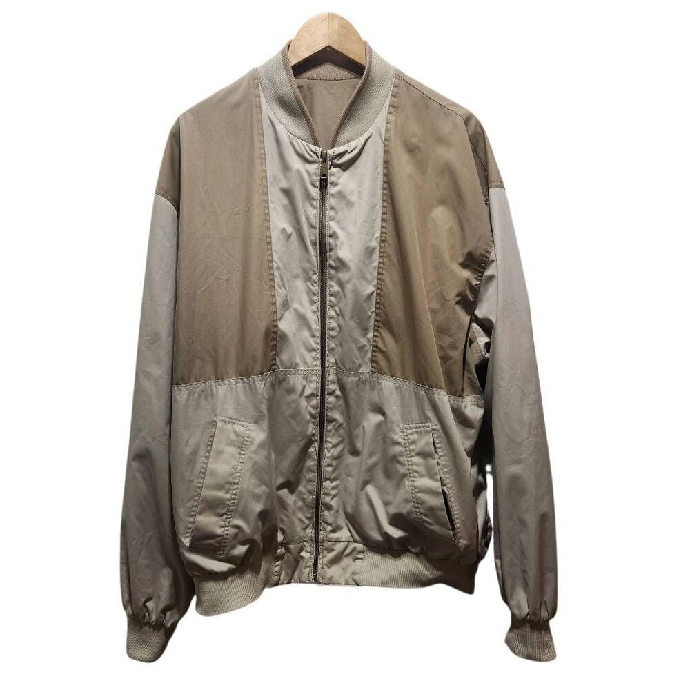 Vintage Members Only reversible jacket colorblock tan and solid tan XLT tall